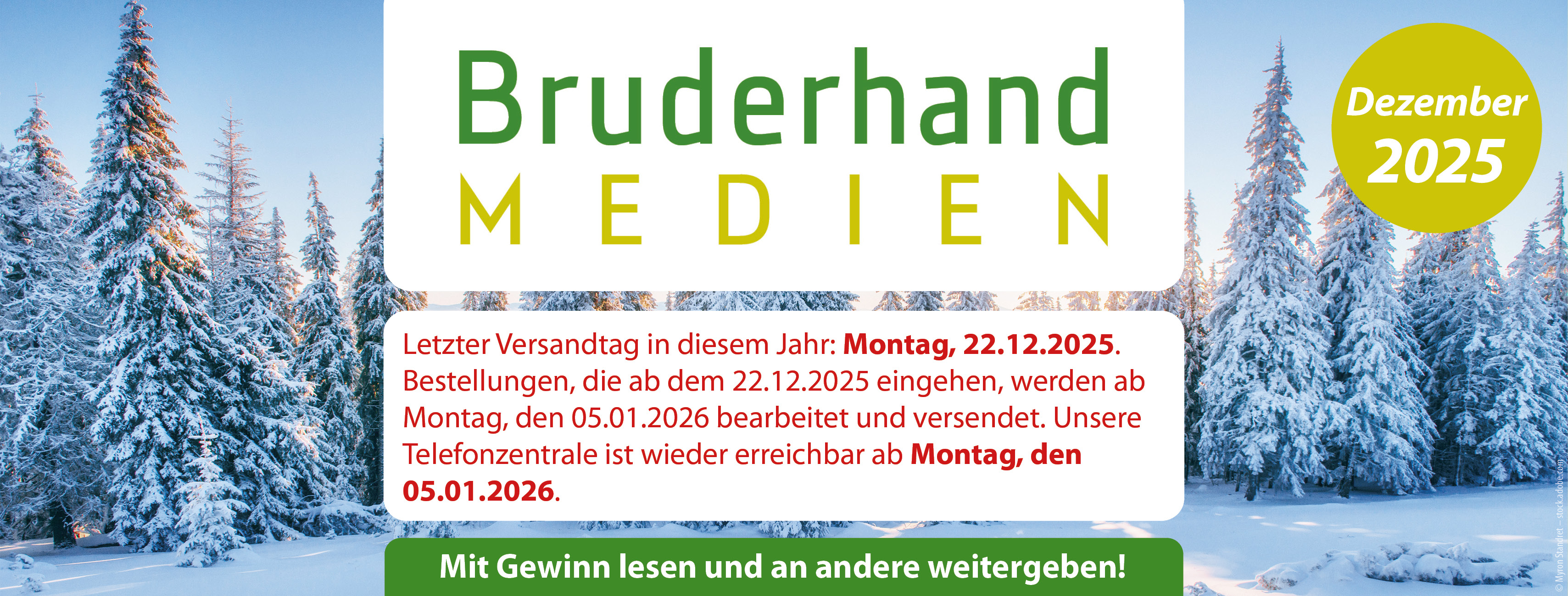 Prospekt Bruderhand-Medien Dezember 2025 (Info)