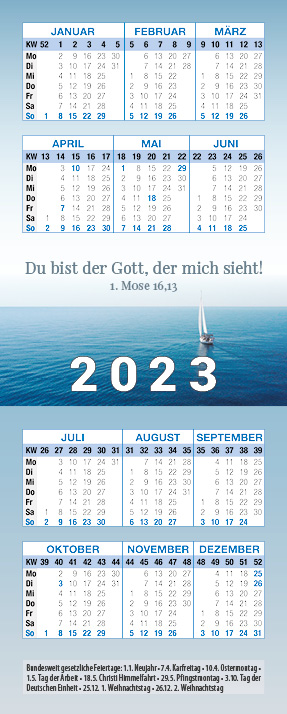 Lesezeichenkalender 2023